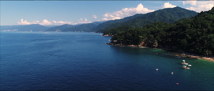 Aerial view of Las Caletas, south of Puerto Vallarta, Jalisco