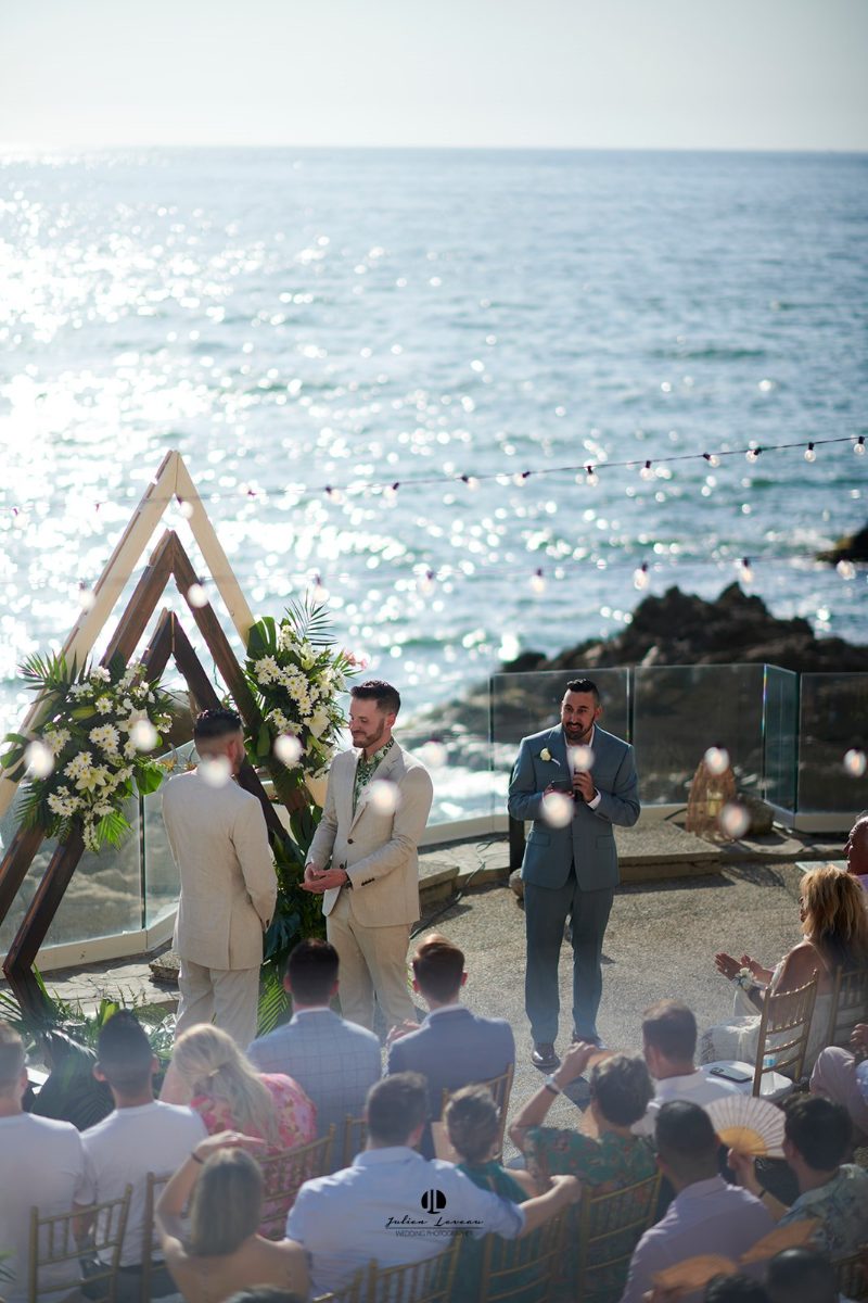 Wedding décor and florals at an oceanfront villa in Puerto Vallarta — Anthony & Farzad — photo 10
