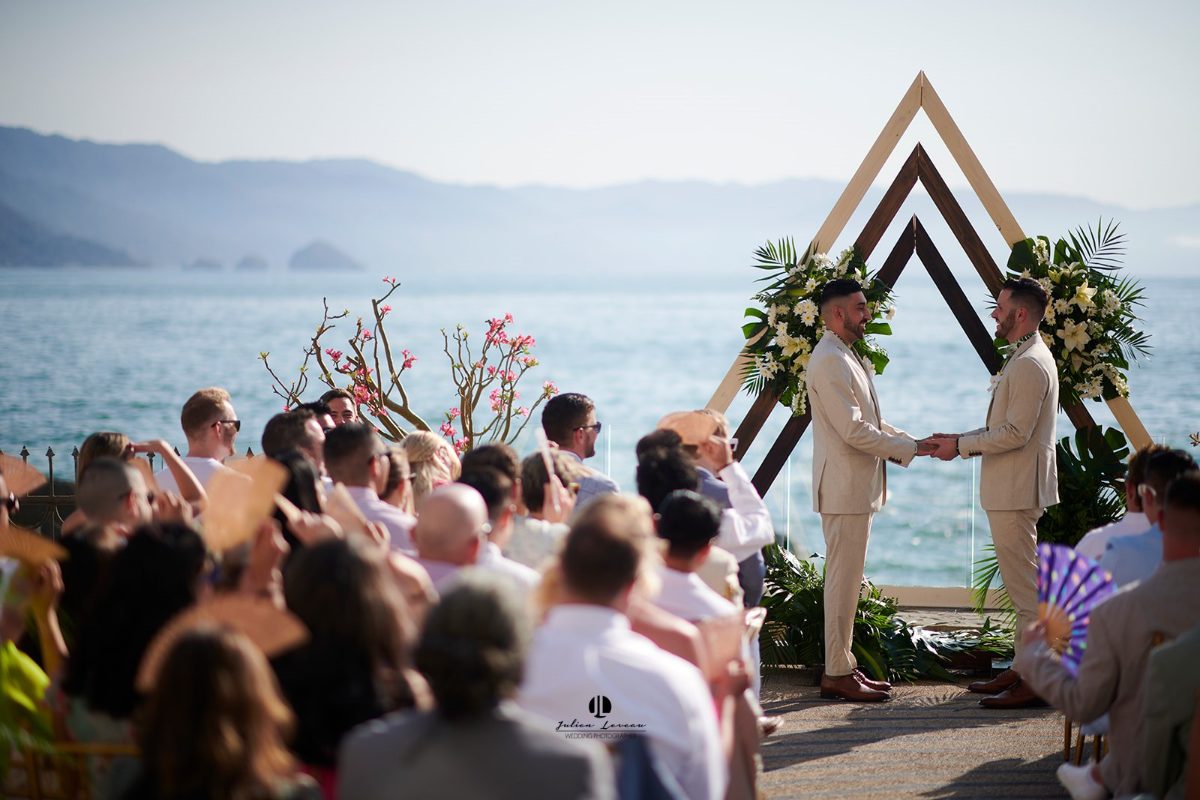 Same-sex wedding ceremony at an oceanfront villa in Puerto Vallarta — Anthony & Farzad — photo 19