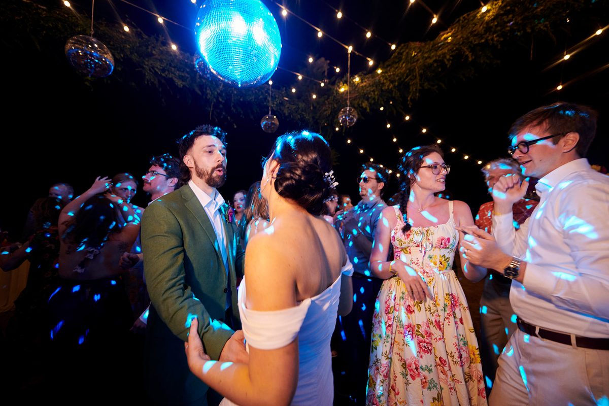 Beach wedding reception and dance floor in Puerto Vallarta — Knight & Madeline — photo 16