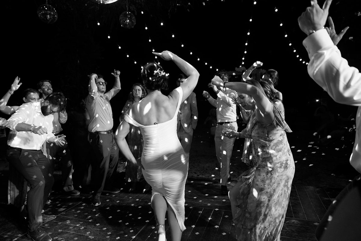 Beach wedding reception and dance floor in Puerto Vallarta — Knight & Madeline — photo 25