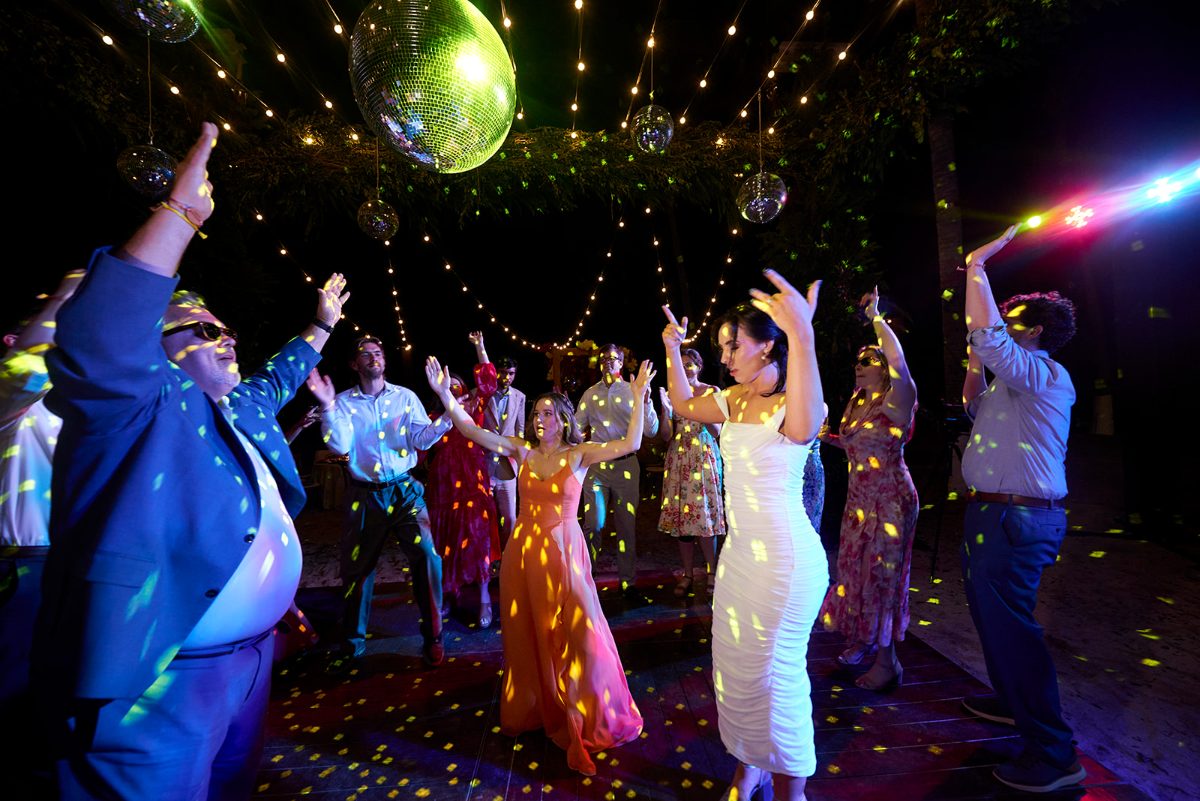 Beach wedding reception and dance floor in Puerto Vallarta — Knight & Madeline — photo 28