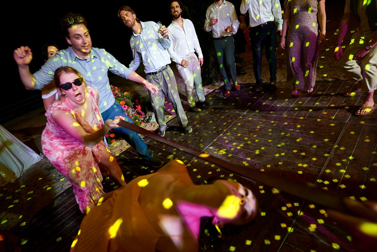 Beach wedding reception and dance floor in Puerto Vallarta — Knight & Madeline — photo 32