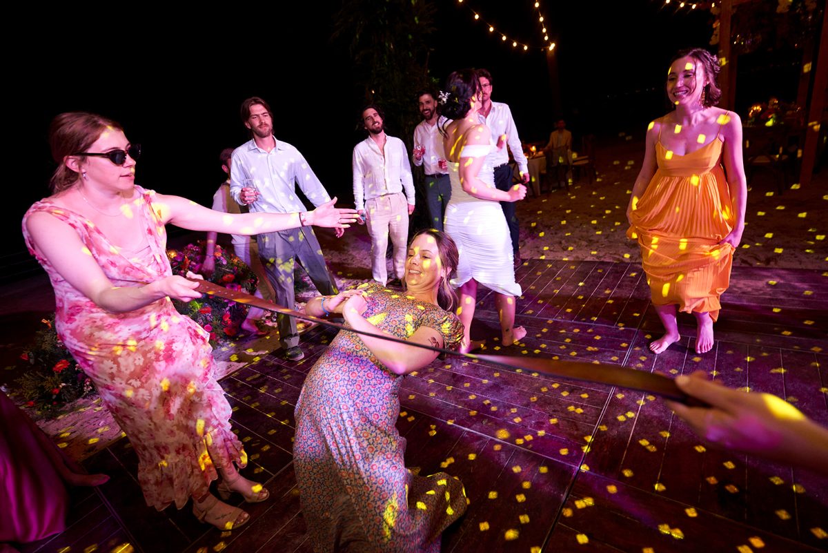 Beach wedding reception and dance floor in Puerto Vallarta — Knight & Madeline — photo 33